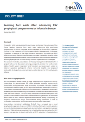 Policy Brief: Learning from each other: advancing RSV prophylaxis programmes for infants in Europe
